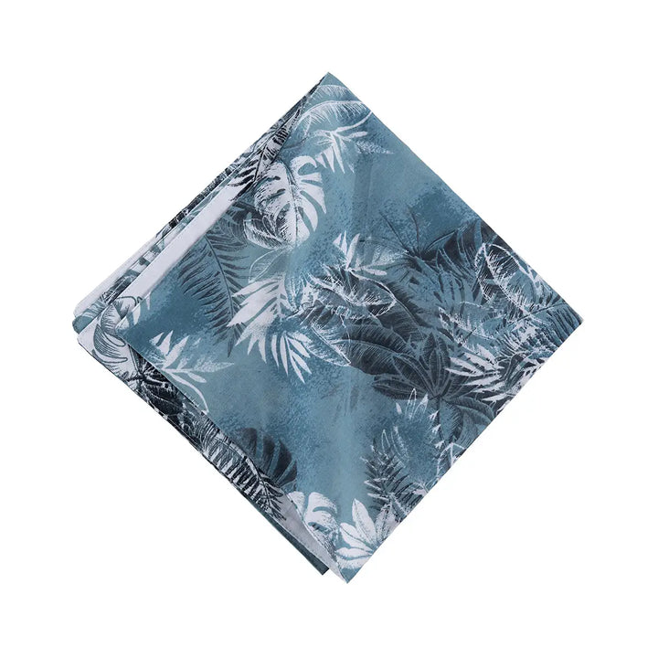 Blue Palms Napkin - Palm Leaves on Blue - Reverse to blue on white - Coastal Compass Home Decor