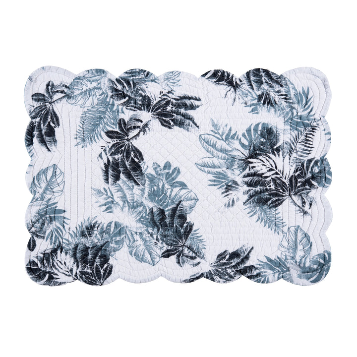 Blue Palms Rectangle Placemat - Reverse to blue on white - Coastal Compass Home Decor