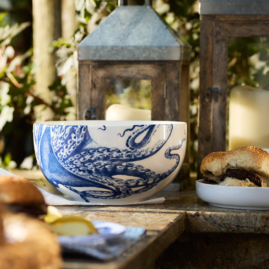 Blue Lucia Large Round Serving Bowl
