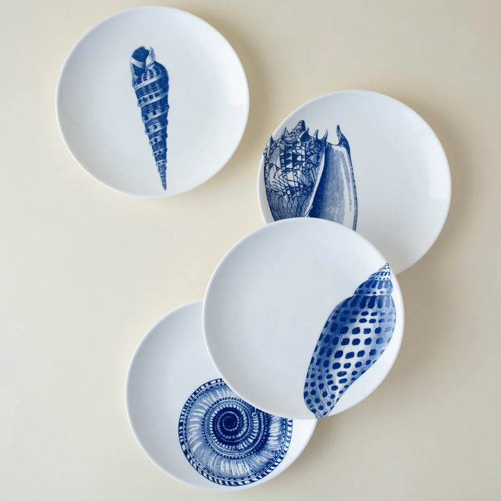 Blue Shells Appetizer Plate - Set/4
