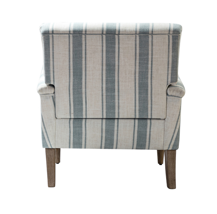Blue Striped Accent Chair