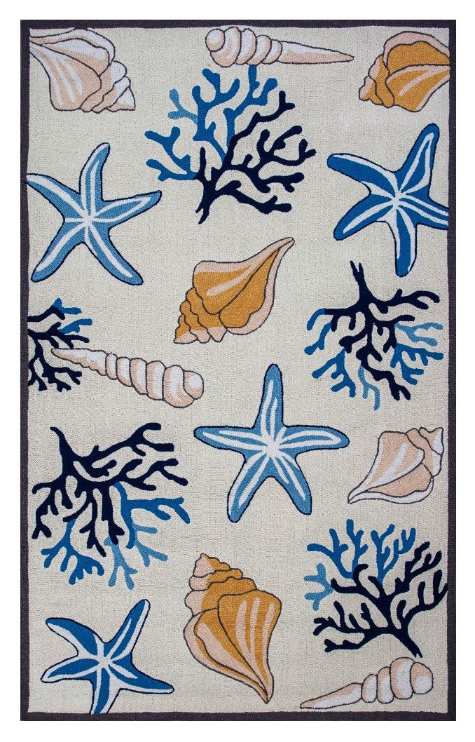 Blue & Yellow Seashells Rug