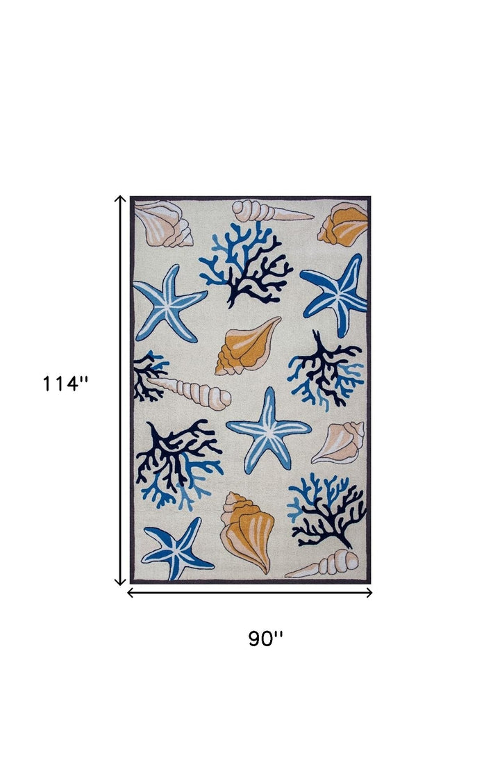 Blue & Yellow Seashells Rug