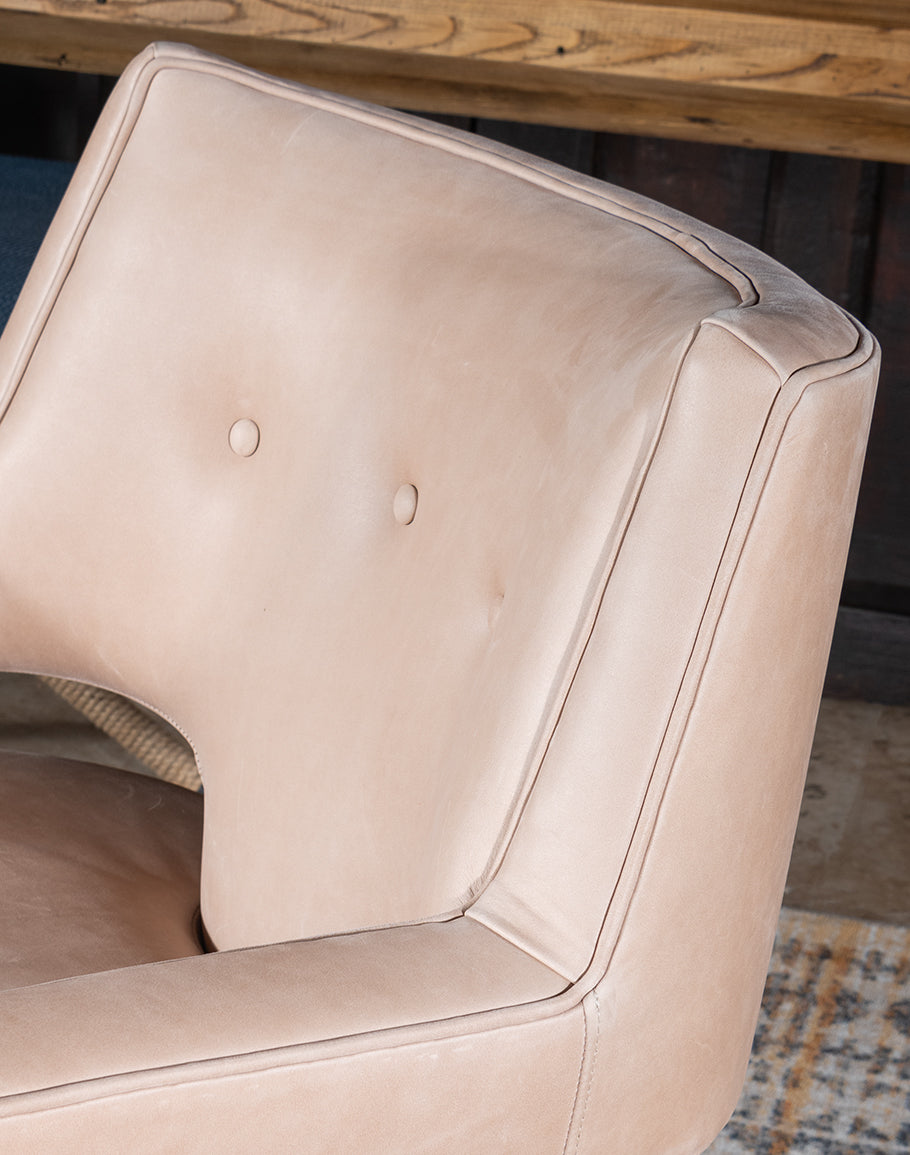 Bone Leather Accent Chair Back - Coastal Compass Home Decor