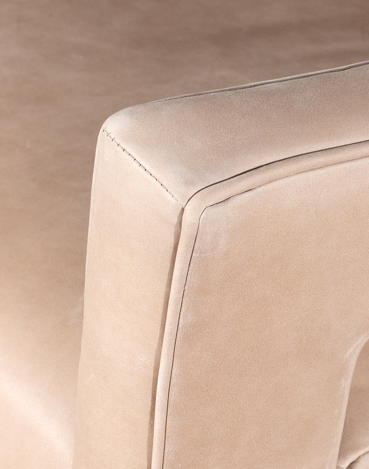 Bone Leather Accent Chair Arm Stitching - Coastal Compass Home Decor