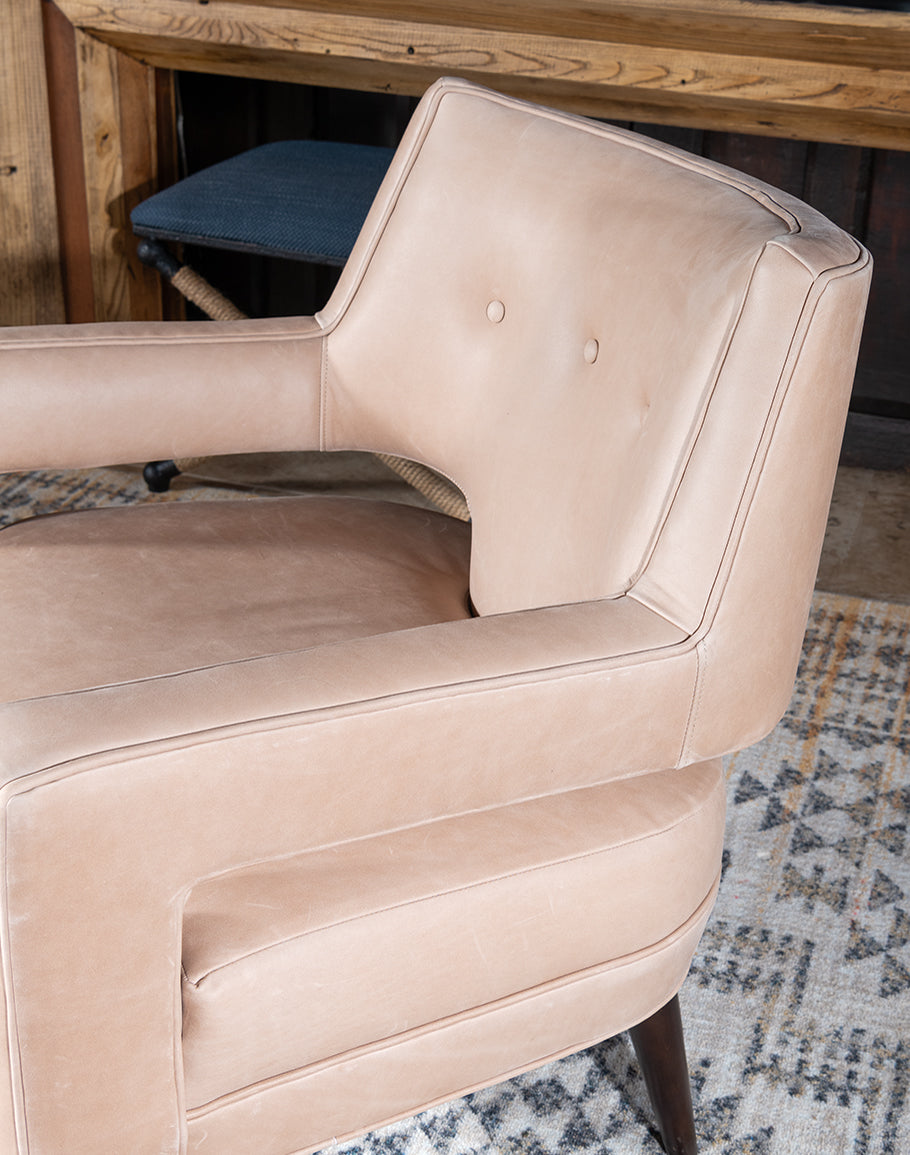 Bone Leather Accent Chair - Coastal Compass Home Decor