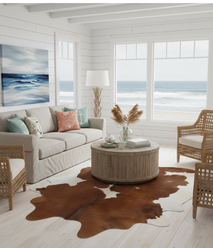 Brazilian Brown & White Cowhide Rug