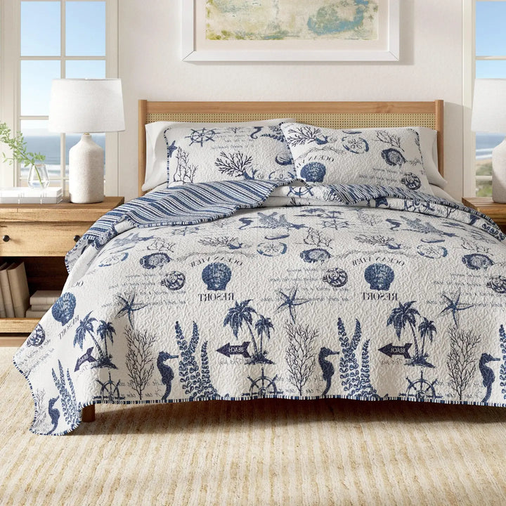 Catalina Sea Reversible Quilt Set