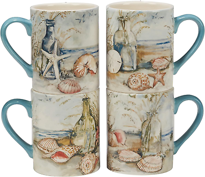 Coastal Landscape Mug Set - Ceramic - Coastal Compass Home Decor