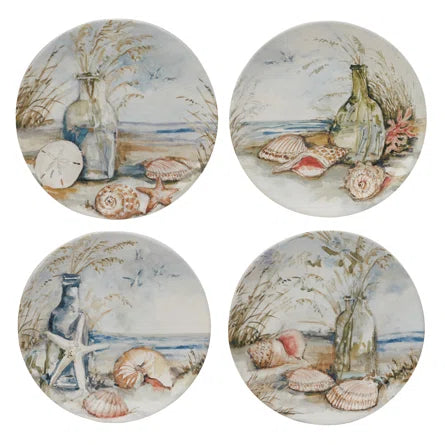 Coastal Landscape Salad Plates - Ceramic - Coastal Compass Home Decor