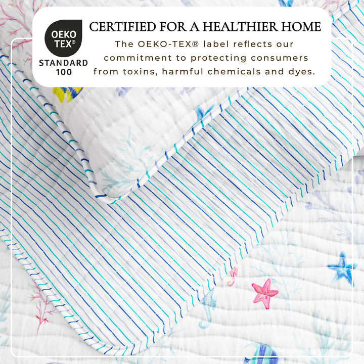 Colorful Coastal Seascape Quilt Set