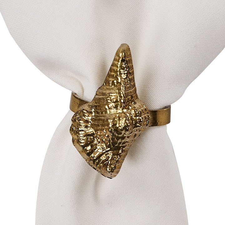 Gold Conch Shell Napkin Rings