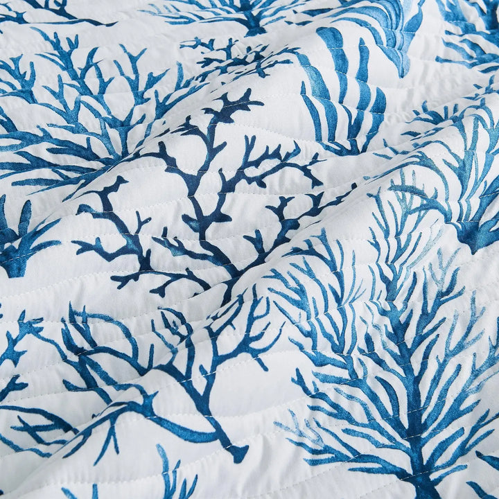 Coral Navy Reversible Quilt Set
