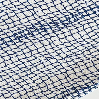 Crab Net Dinner Napkin Set - Blue Net on White - 4 Napkins - Coastal Compass Home Decor