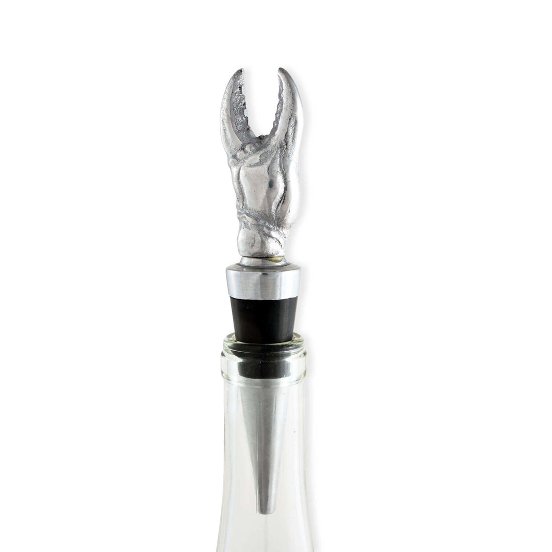Crab Bottle Stopper - Aluminum - Crab Claw Top - Coastal Compass Home Decor