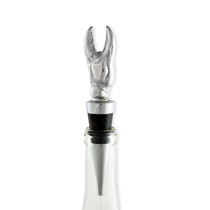 Crab Bottle Stopper - Aluminum - Crab Claw Top - Coastal Compass Home Decor