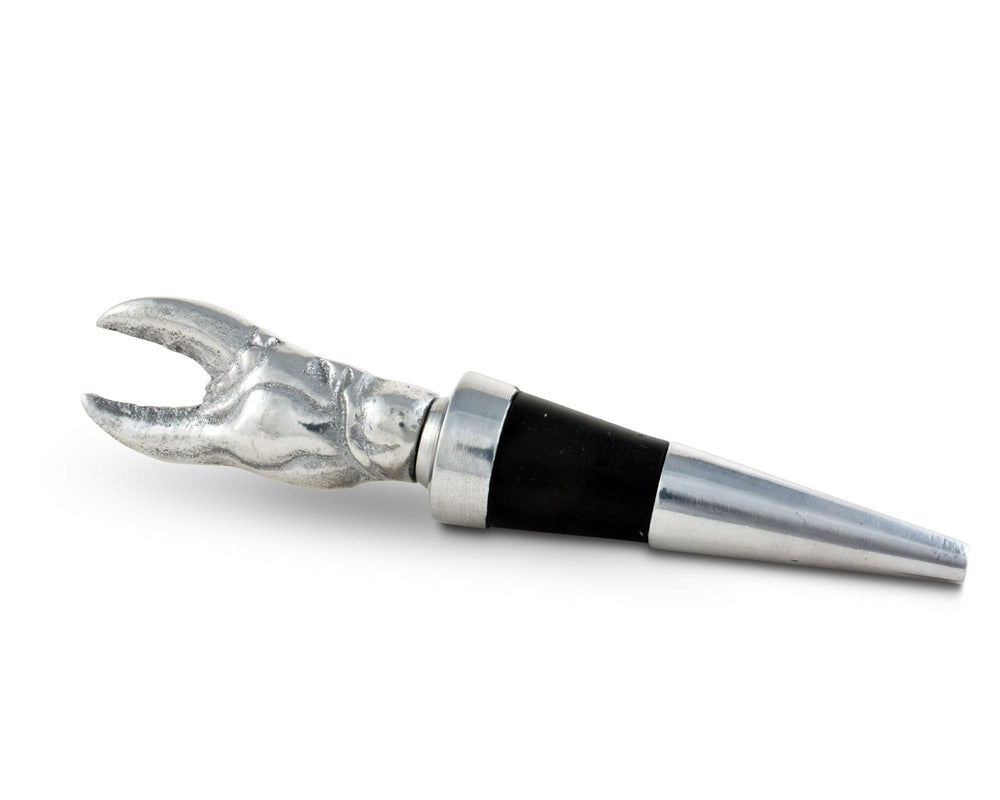 Crab Bottle Stopper - Aluminum - Crab Claw Top - Coastal Compass Home Decor
