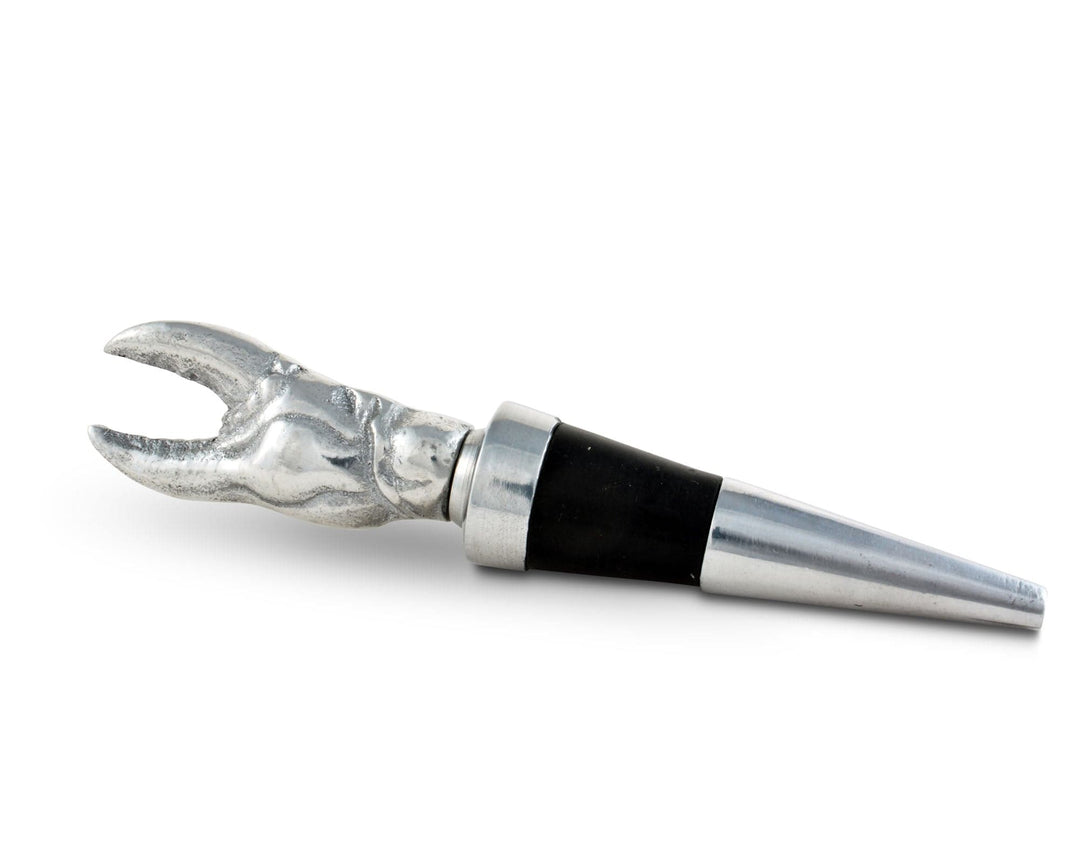 Crab Bottle Stopper - Aluminum - Crab Claw Top - Coastal Compass Home Decor