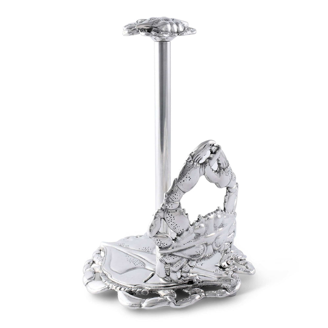 Crab Paper Towel Holder - Aluminum - Intricate crab details - Coastal Compass Home Decor