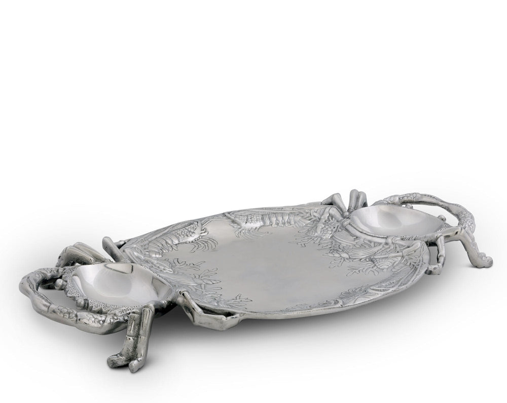 Crab Platter - Crab Ends - Seashell and coral outer design - Coastal Compass Home Decor
