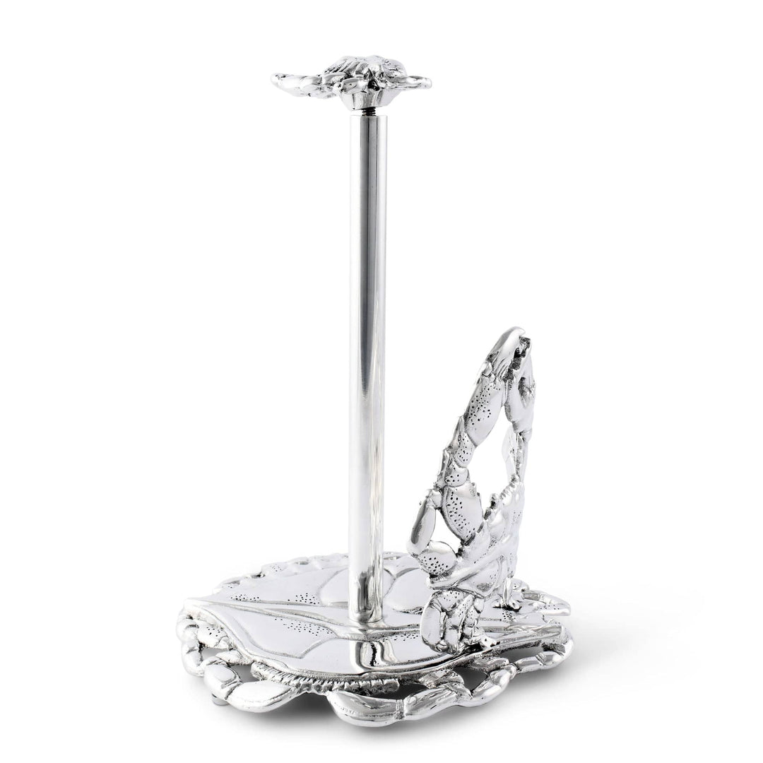 Crab Paper Towel Holder - Aluminum - Intricate crab details - Coastal Compass Home Decor