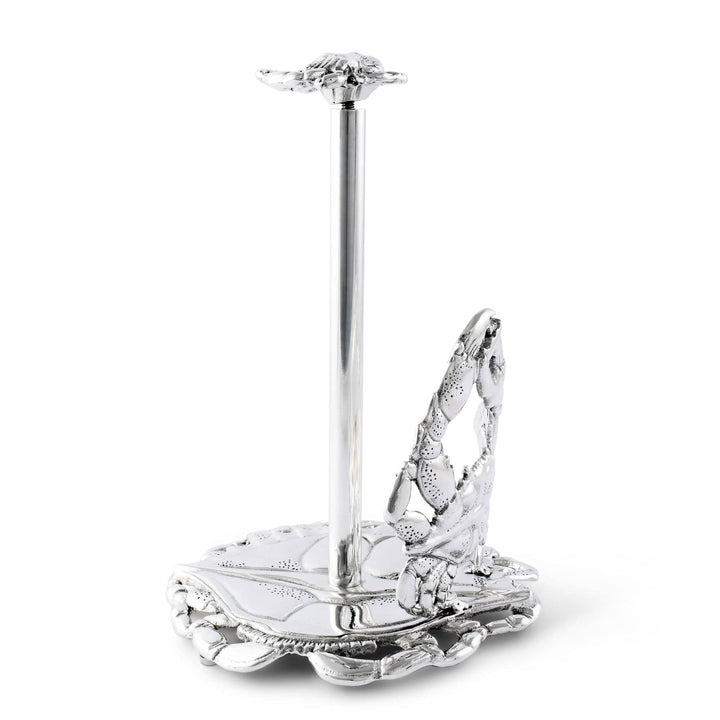 Crab Paper Towel Holder - Aluminum - Intricate crab details - Coastal Compass Home Decor