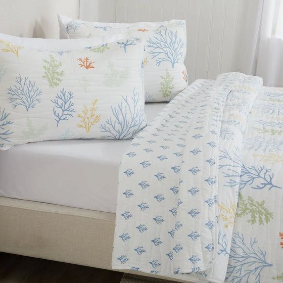 Crisp Maldives Reversible Quilt Set - Coastal Compass Home Decor