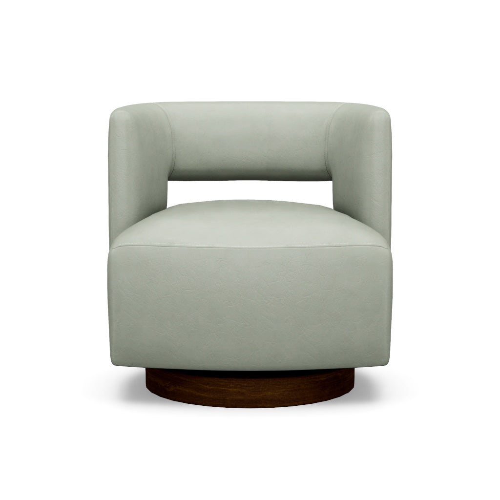 Crystle Swivel Leather Accent Chair