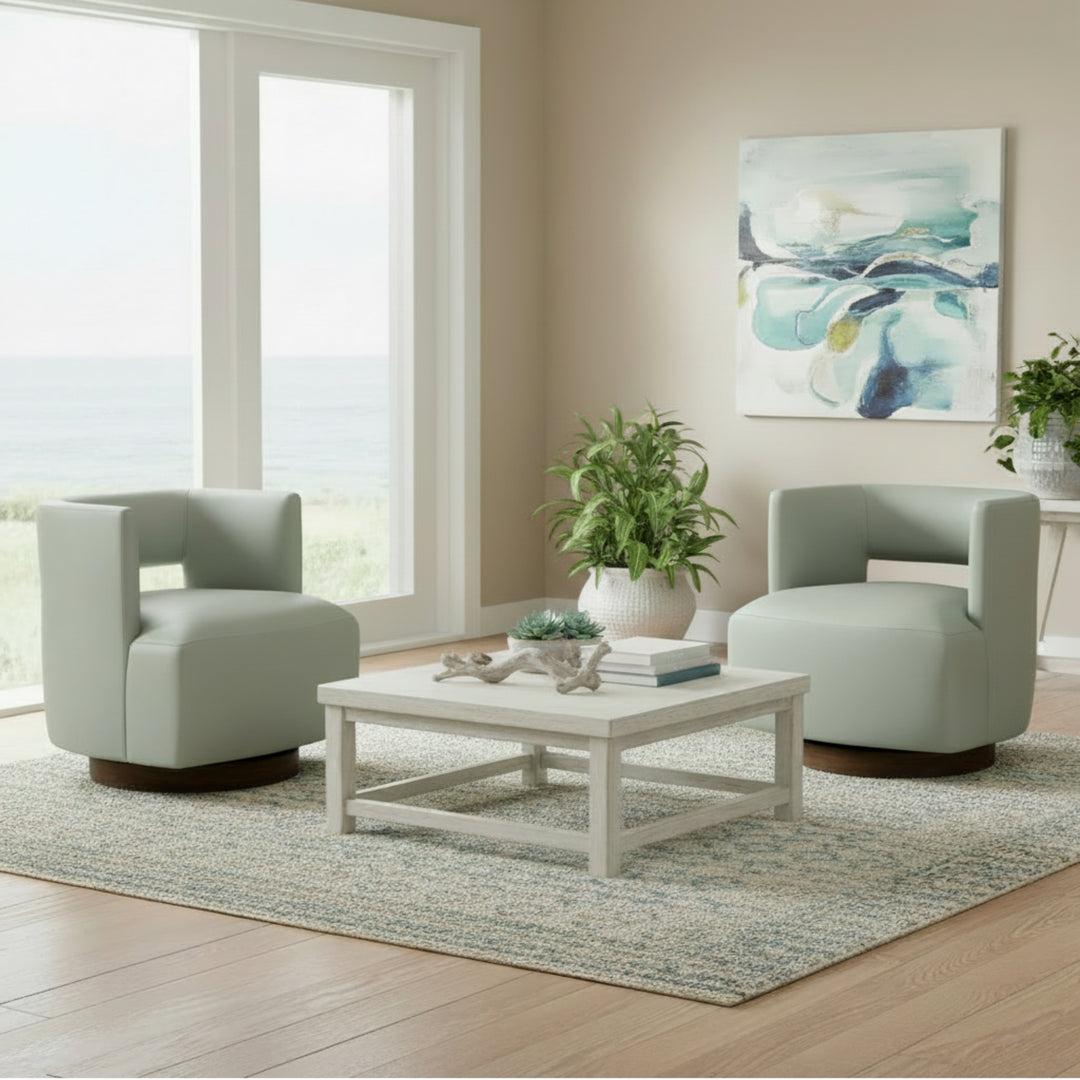 Crystle Swivel Leather Accent Chair