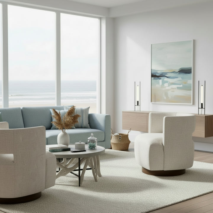 Crystle Swivel Leather Accent Chair