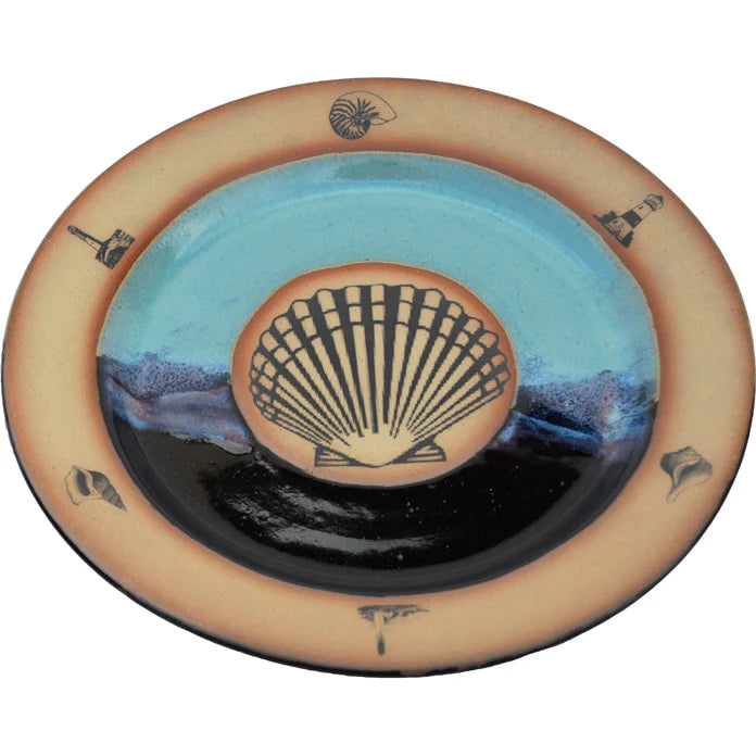 Deep Sea Patterned Pottery Dinner Plate