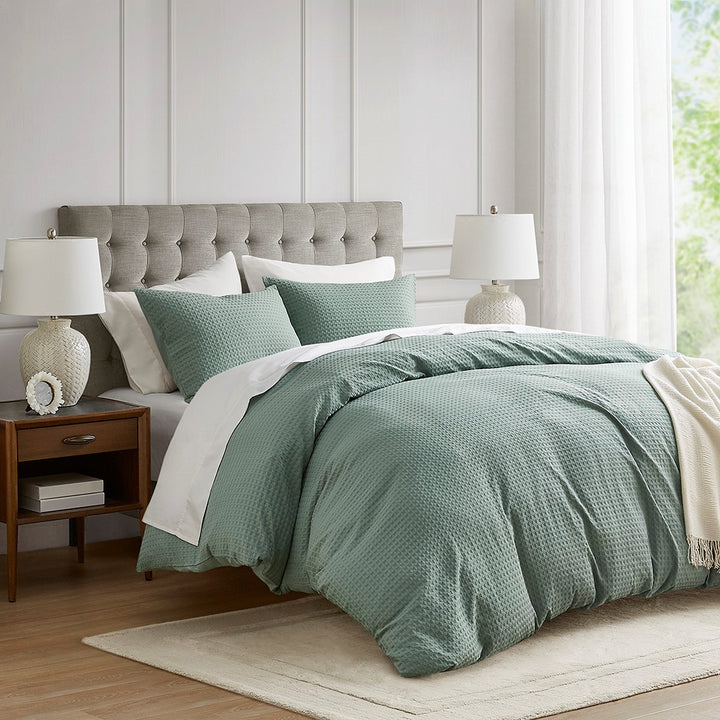 Driftwood Coast Waffle Weave Duvet Cover Set