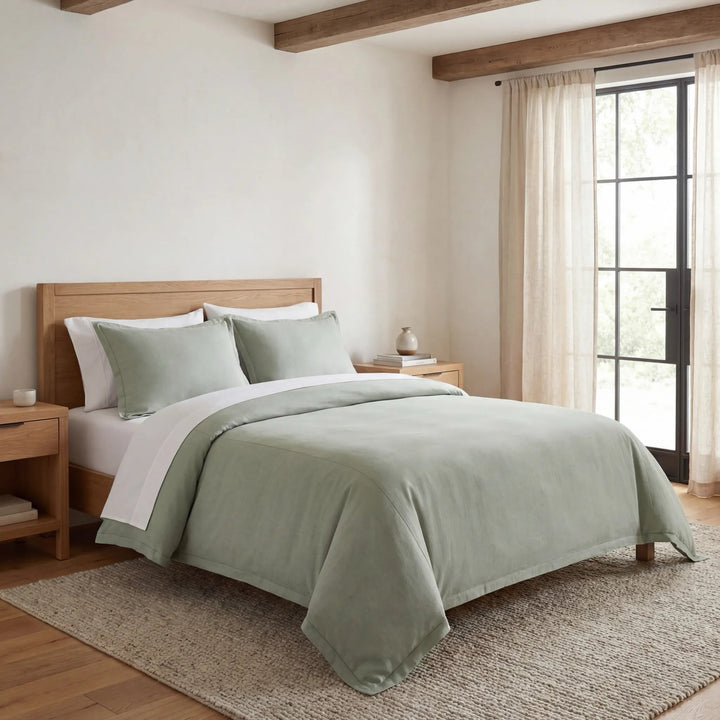 Marella Flange Linen Comforter Set