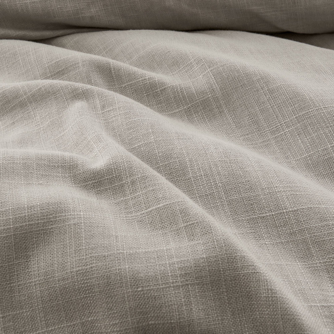Hera Flange Linen Bedding Set in detailed look from HiEnd Accents