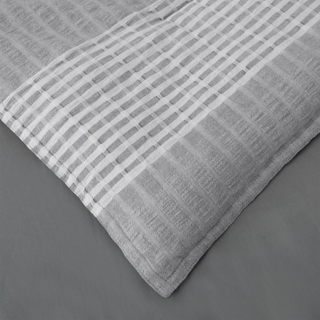 Laine Grey Stripe Comforter Set