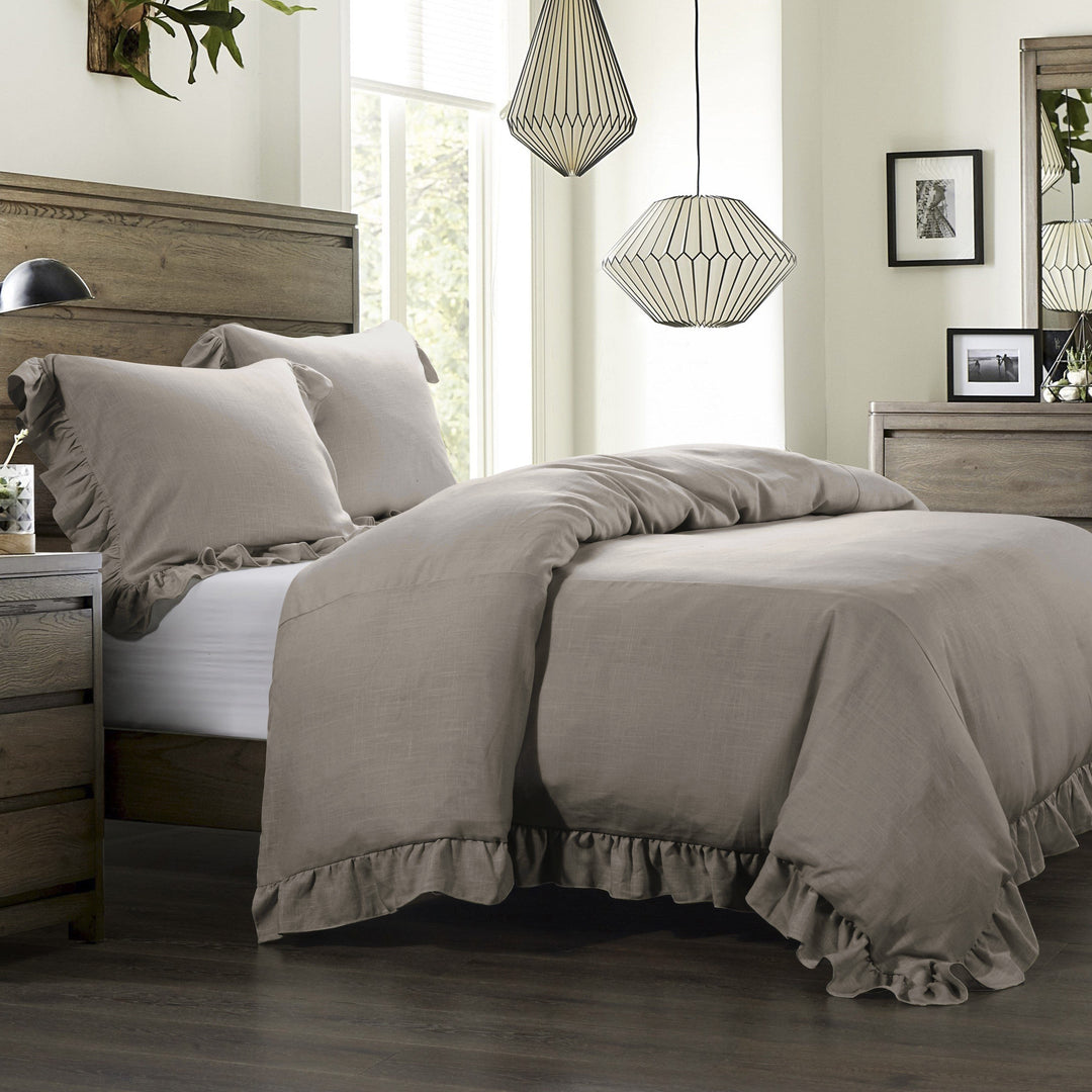 Aurora Ruffled Washed Linen Bedding