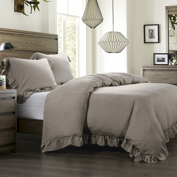 Aurora Ruffled Washed Linen Bedding