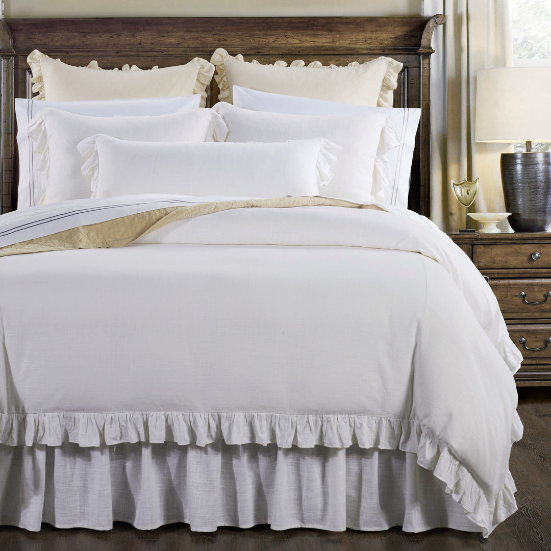 Aurora Ruffled Washed Linen Bedding