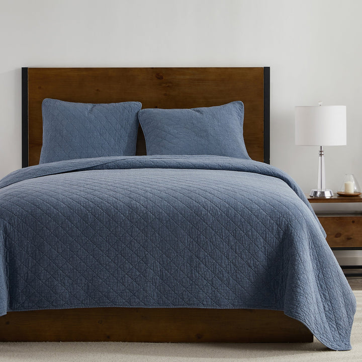 Diamond Stitch Stonewash Quilt Set