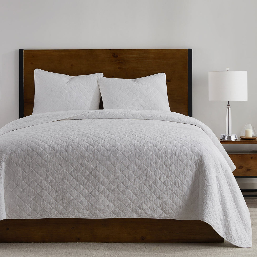 Diamond Stitch Stonewash Quilt Set