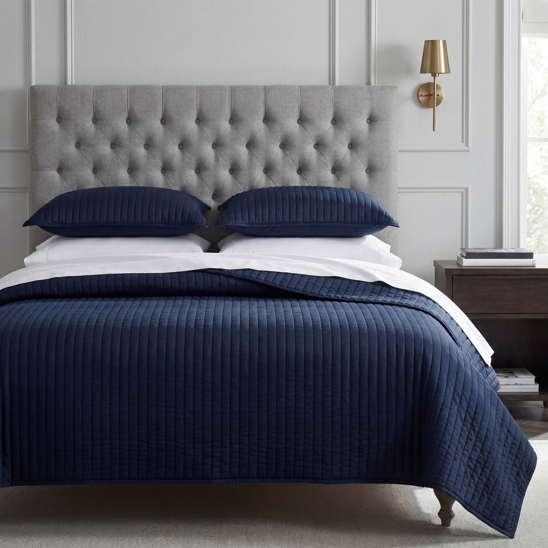 Satin Quilted Coverlet Sets - 5 Colors