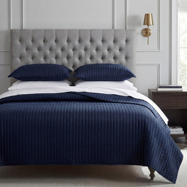 Satin Quilted Coverlet Sets - 5 Colors