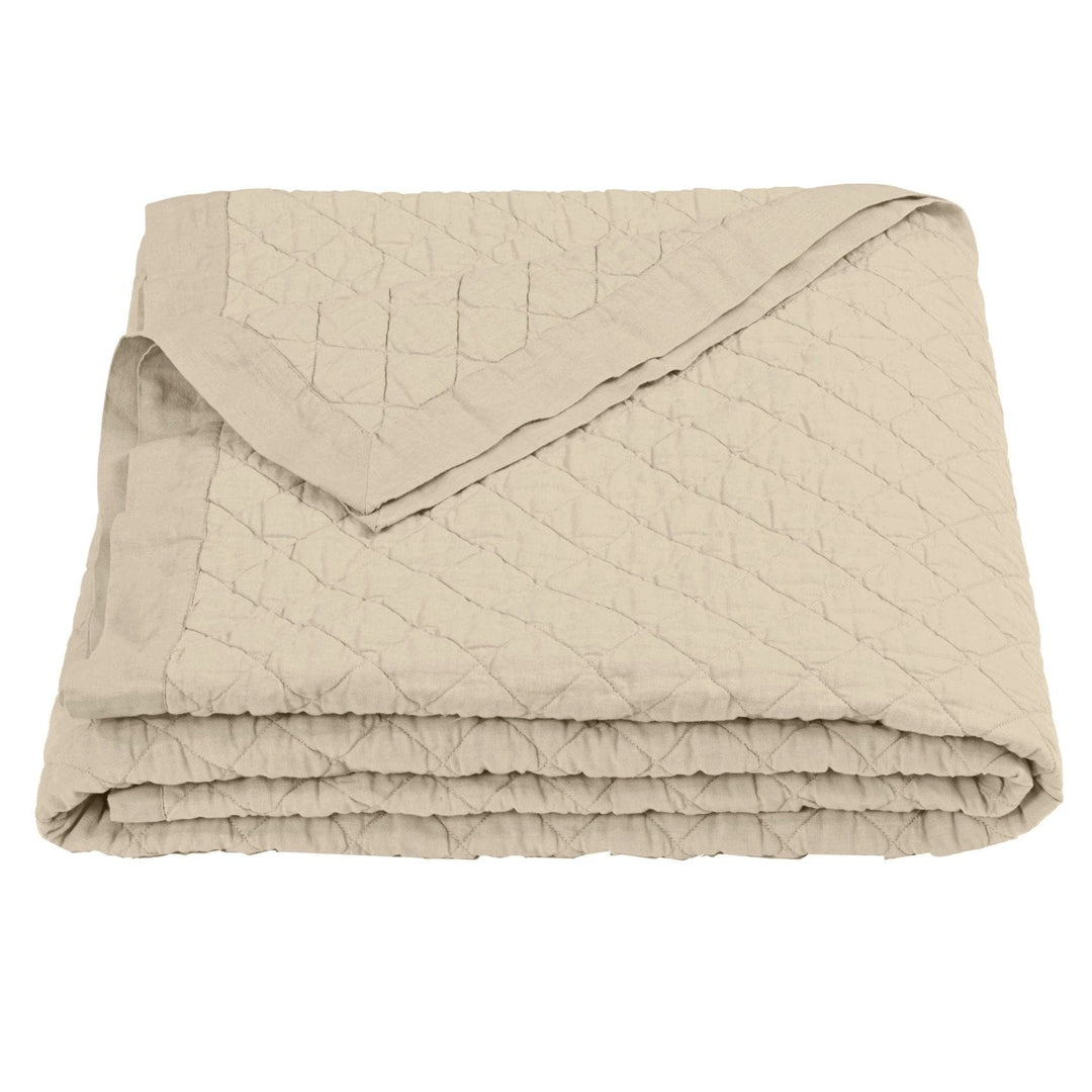 Linen Cotton Diamond Quilt in Light Tan color from HiEnd Accents