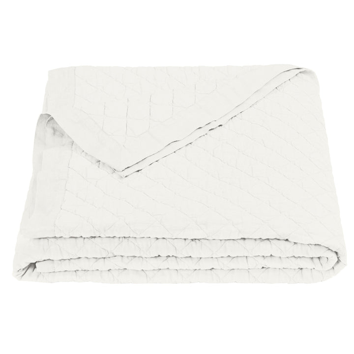 Linen Cotton Diamond Quilt in Vintage White from HiEnd Accents