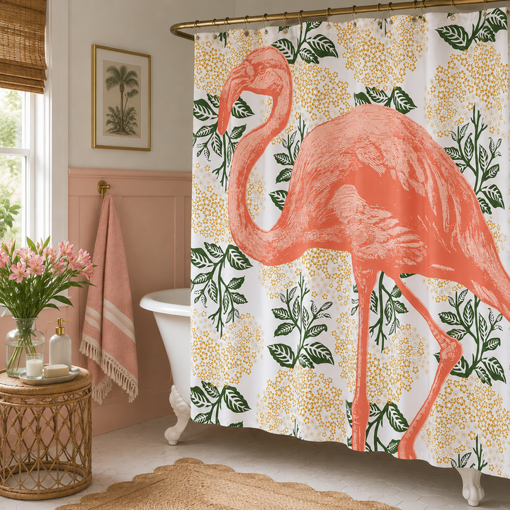 Fancy Flamingo Shower Curtain
