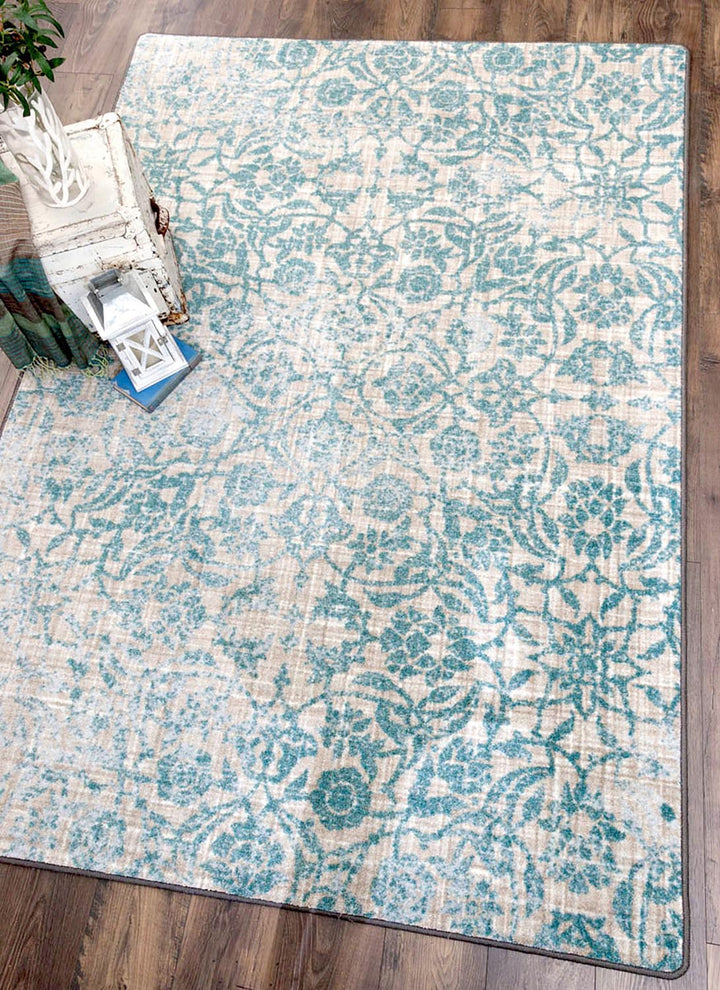 Fine Floral Blue Rug | Coastal & Beach Rugs | Coastal Compass – The ...