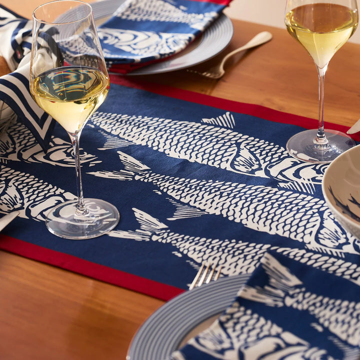 Fish Print Table Runner