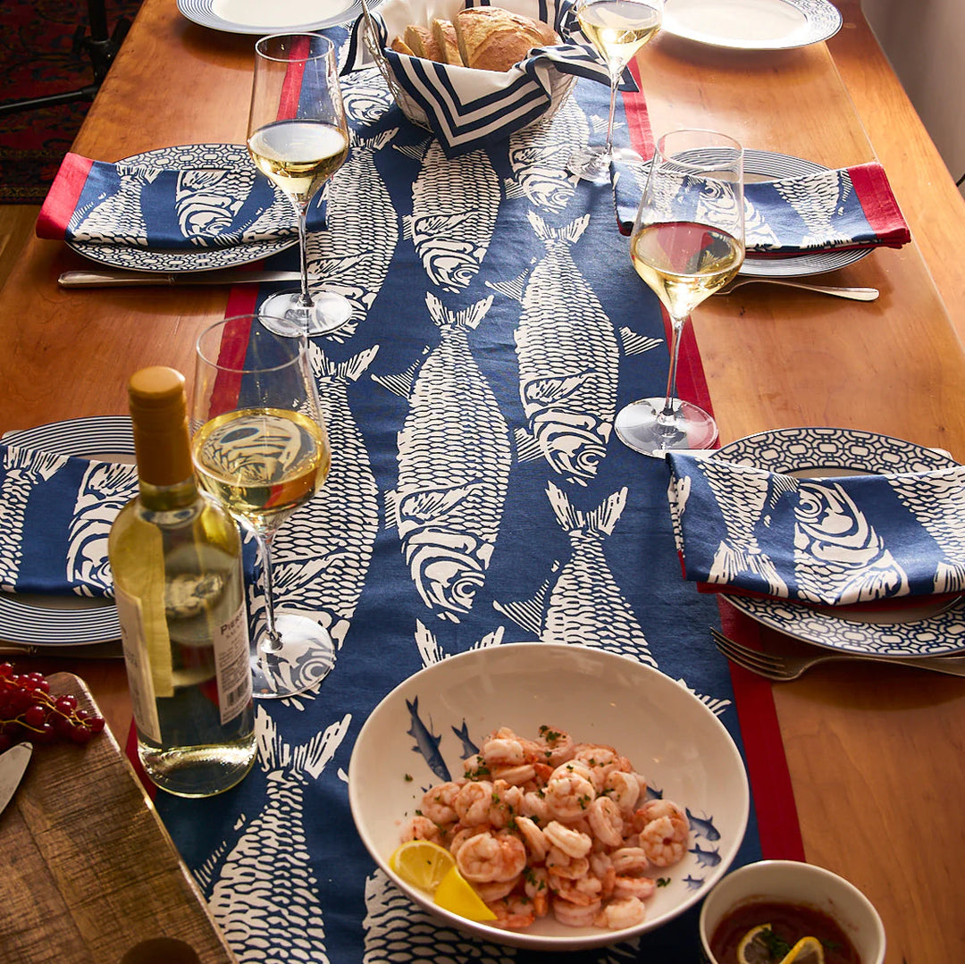 Fish Print Table Runner