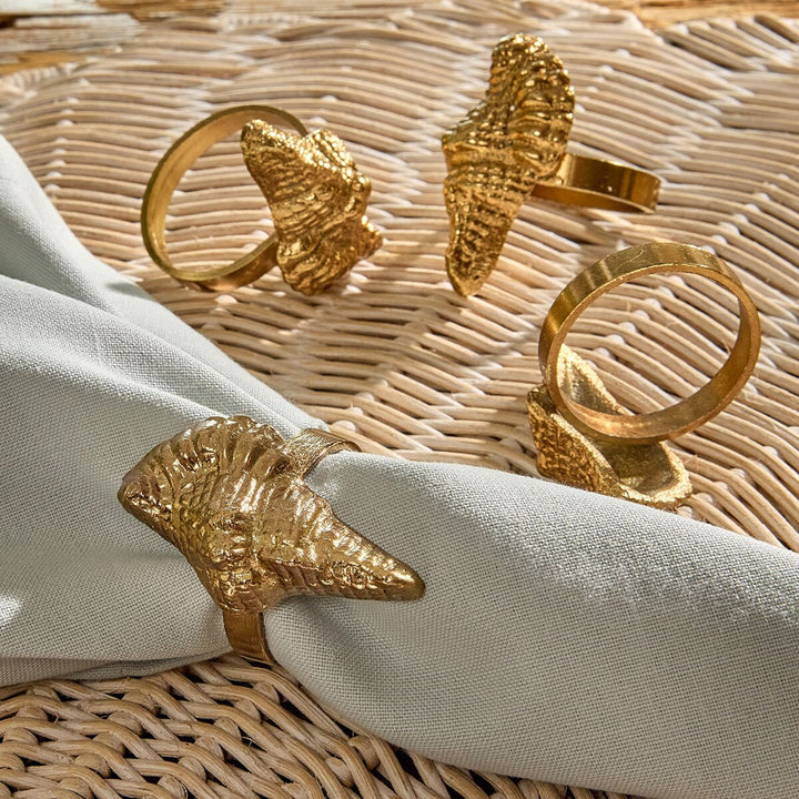 Gold Conch Shell Napkin Rings