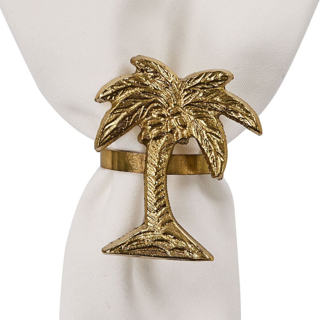 Gold Palm Tree Napkin Rings